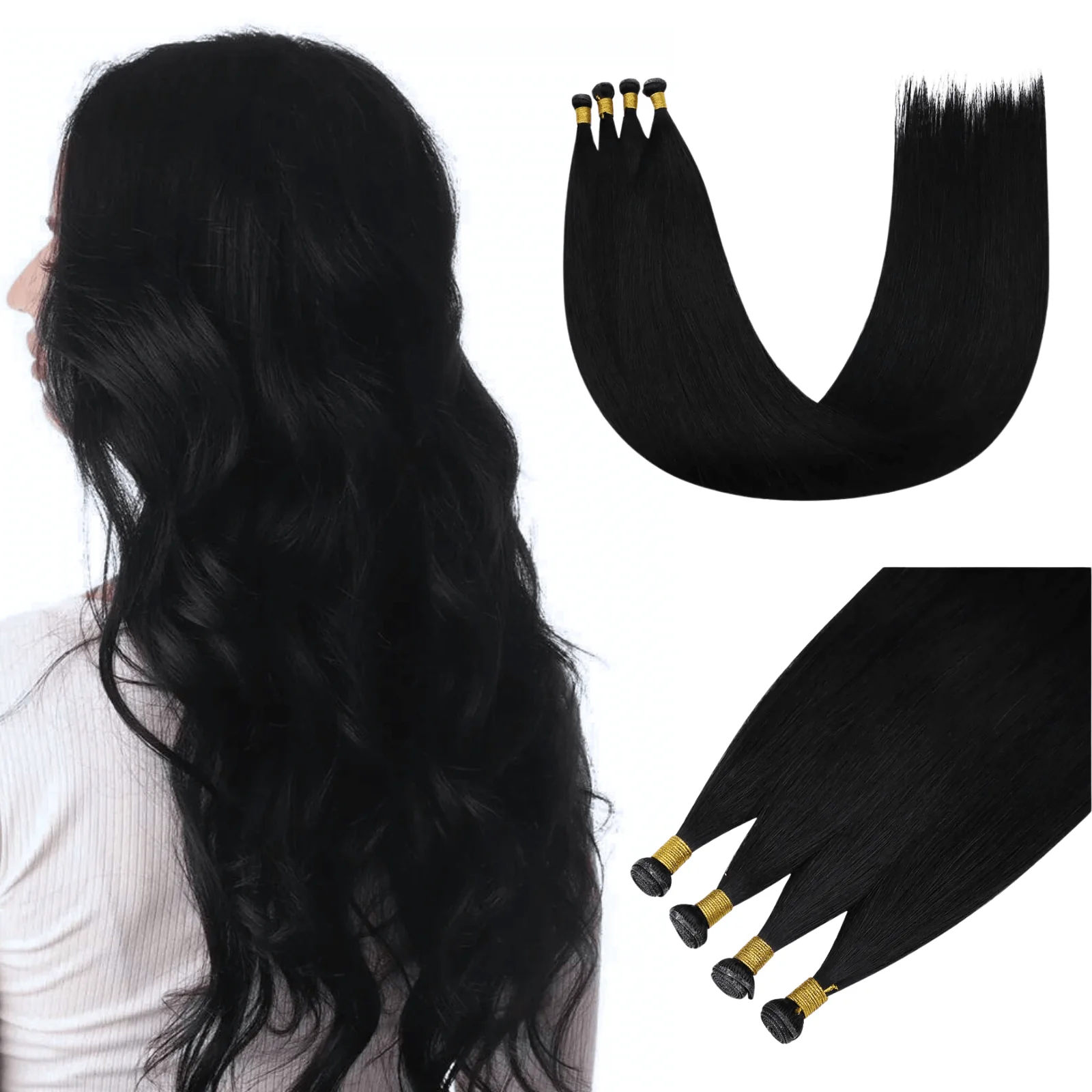 Virgin Genius Weft Hair Extensions Jet Black #1