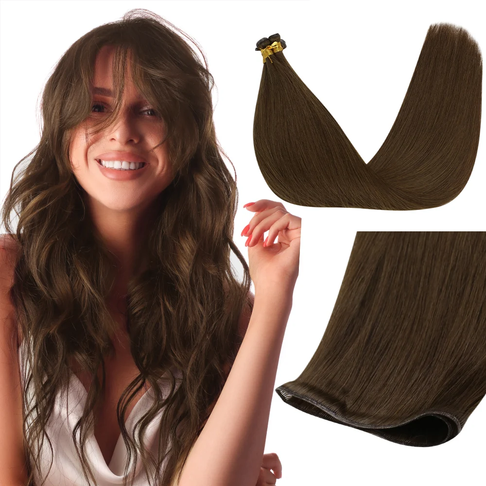 Virgin Genius Weft Hair Extensions Medium Brown #4