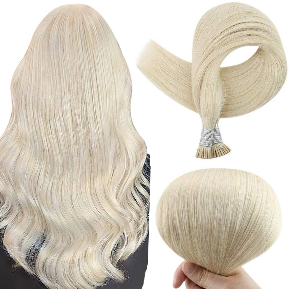 I Tip 100% Remy Human Hair Extensions Platinum Blonde (#60)